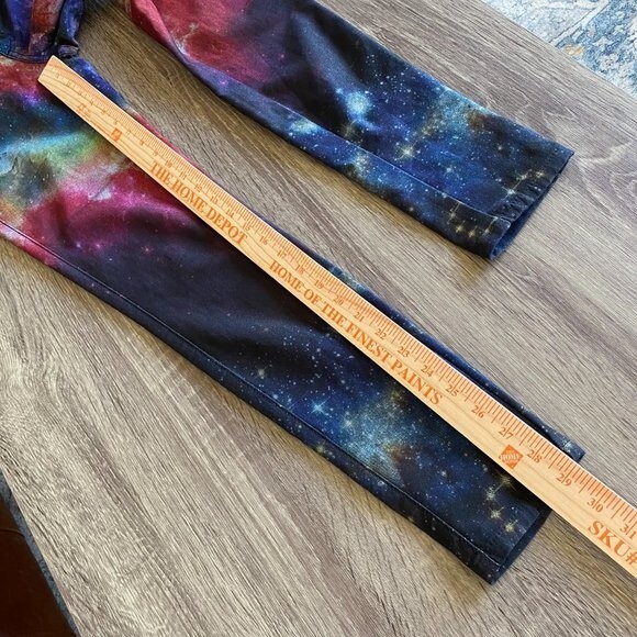 KanCan Skinny Stretch Black Rainbow Galaxy Astronomy Space Mid Rise Jeans Size 1 - Picture 13 of 14